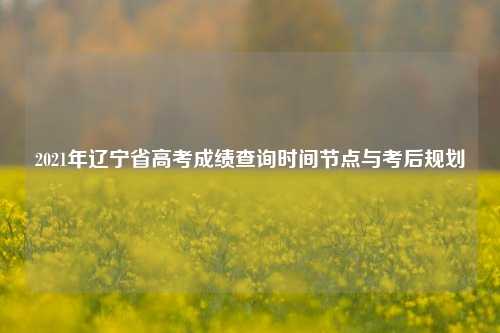 2021年辽宁省高考成绩查询时间节点与考后规划